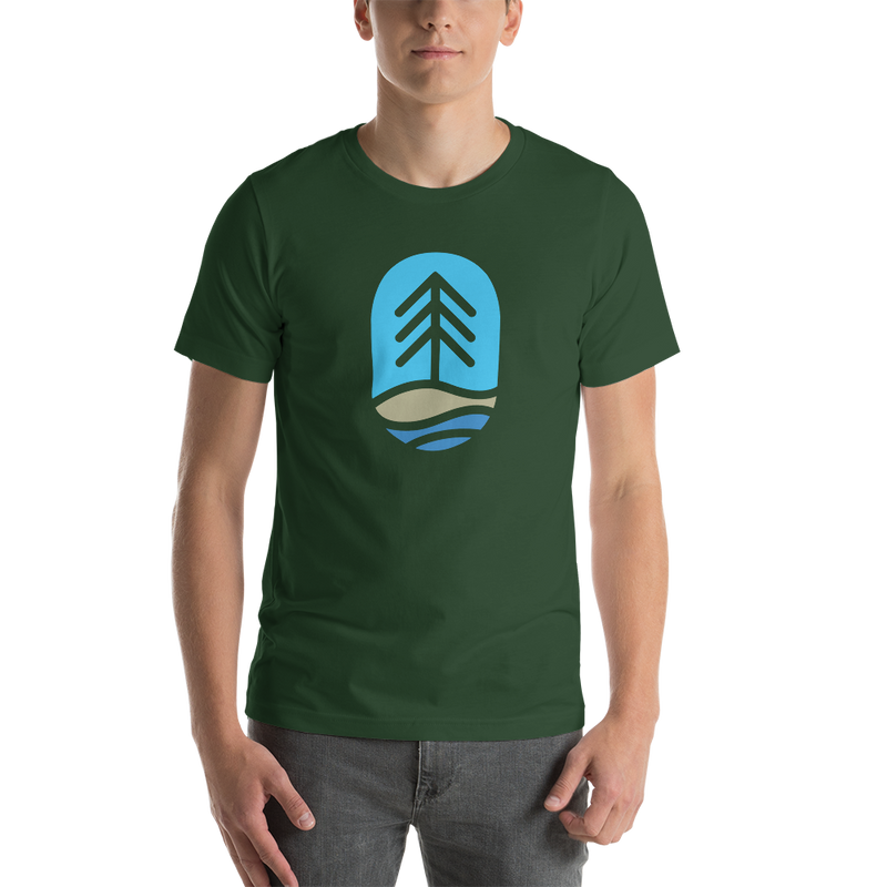 Load image into Gallery viewer, male-modeling-fish-tree-t-shirt
