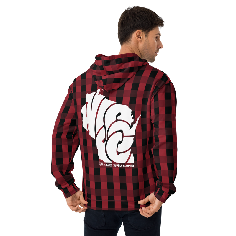 Load image into Gallery viewer, Wisconsin State Plaid Hoodie
