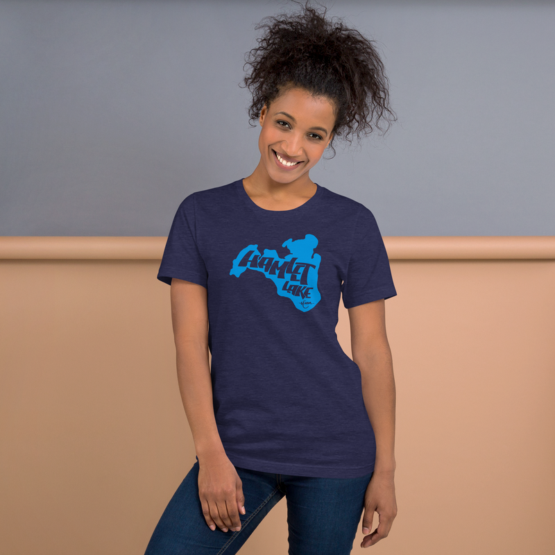 Load image into Gallery viewer, hamlet-lake-minnesota-t-shirt-female-model
