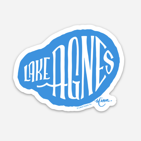 blue white Lake Agnes Minnesota shape sticker emblem decal