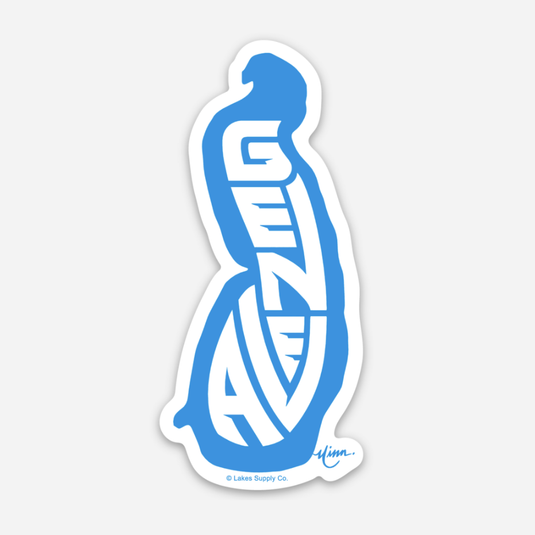 blue and white Lake Geneva Minnesota sticker emblem decal