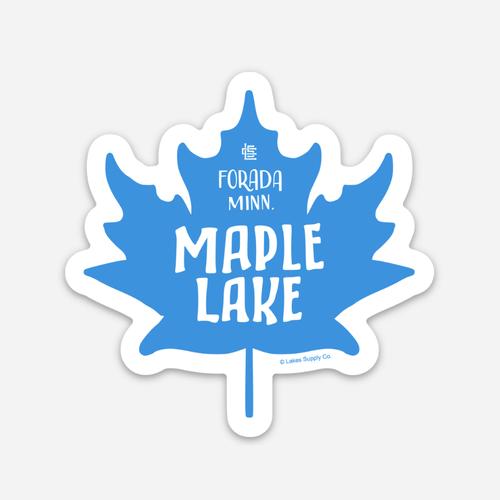 blue white maple lake Forada Minnesota shape sticker emblem decal