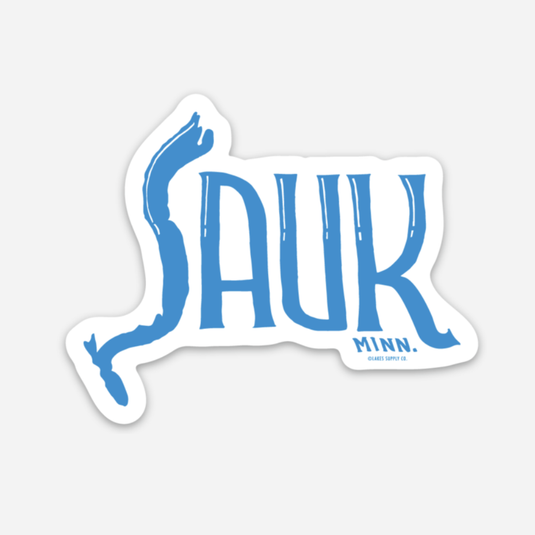 blue white Sauk Lake Minnesota shape sticker emblem decal