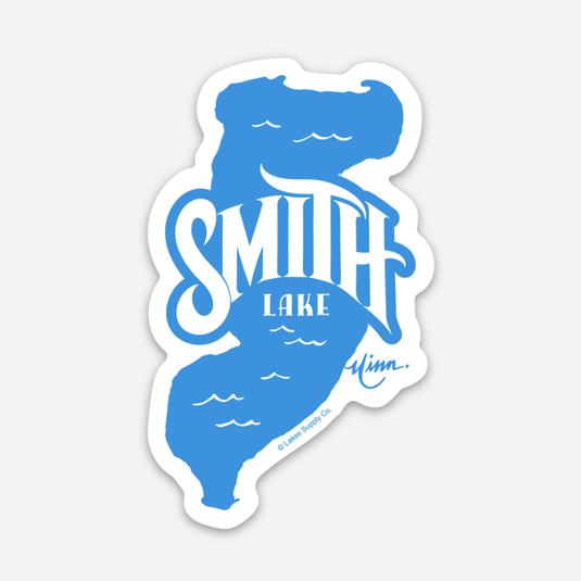 blue white Smith Lake Minnesota shape sticker emblem decal