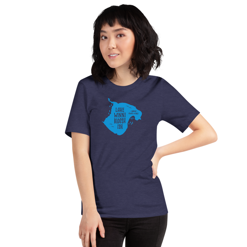 Load image into Gallery viewer, female in lake winnibigosh t-shirt
