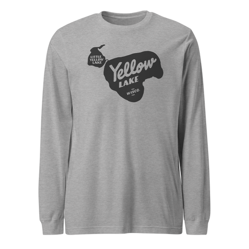 Light Grey Long Sleeve T-Shirt Burnett Wisconsin's Yellow Lake