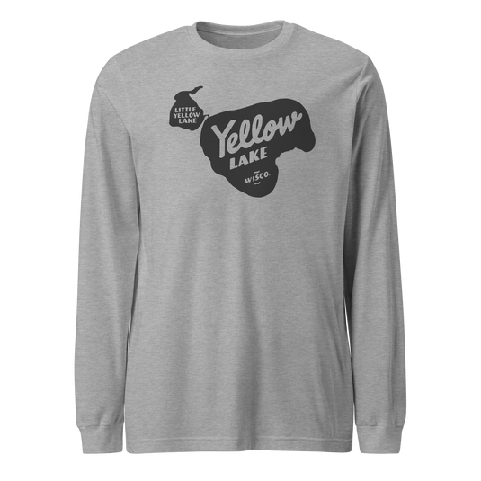 Light Grey Long Sleeve T-Shirt Burnett Wisconsin's Yellow Lake