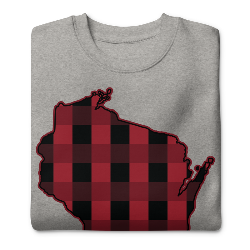 Load image into Gallery viewer, Wisconsin State Plaid Sweatshirt

