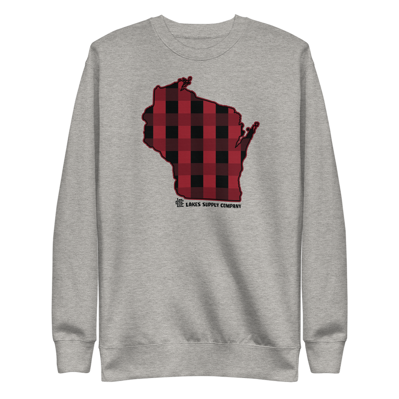 Load image into Gallery viewer, Wisconsin State Plaid Sweatshirt
