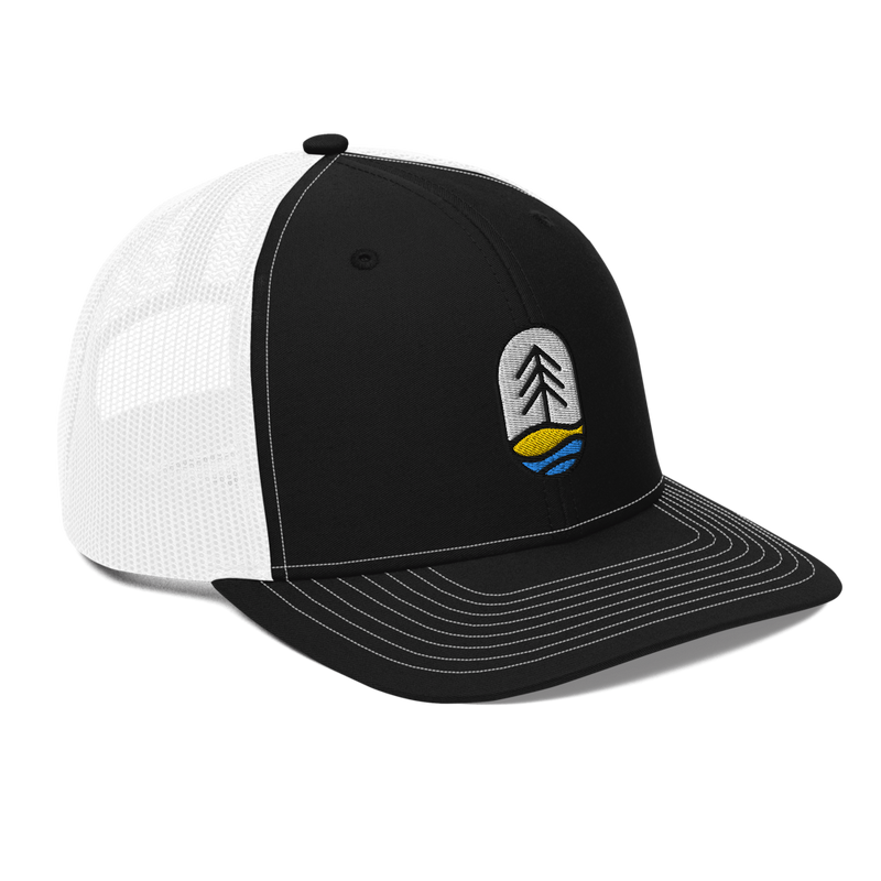 Load image into Gallery viewer, fish-tree-snapback-trucker-hat-side
