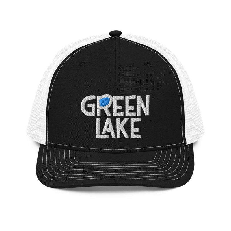 Load image into Gallery viewer, green-lake-minnesota-trucker-hat-kandiyohi-black-white
