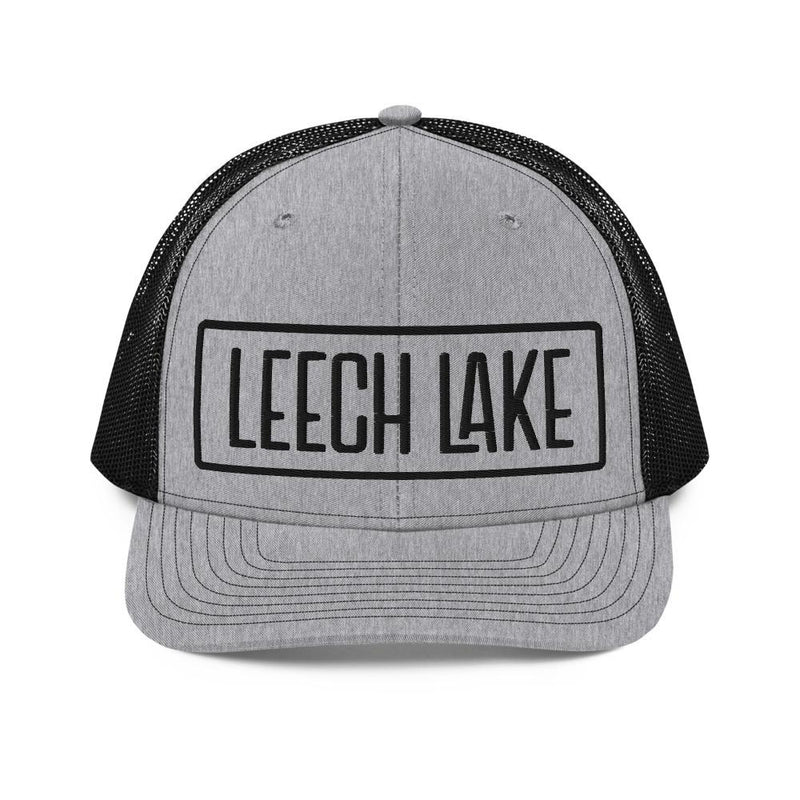 Load image into Gallery viewer, leech-lake-minnesota-trucker-hat-grey-black
