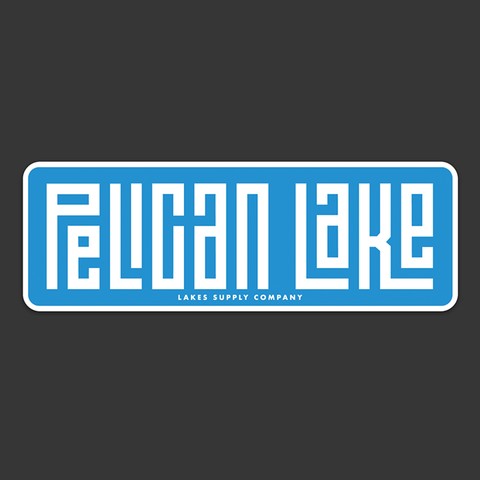 Pelican Lake Sticker - Grid Style