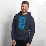 Male wearing Navy Prior Lake Minnesota Hoodie